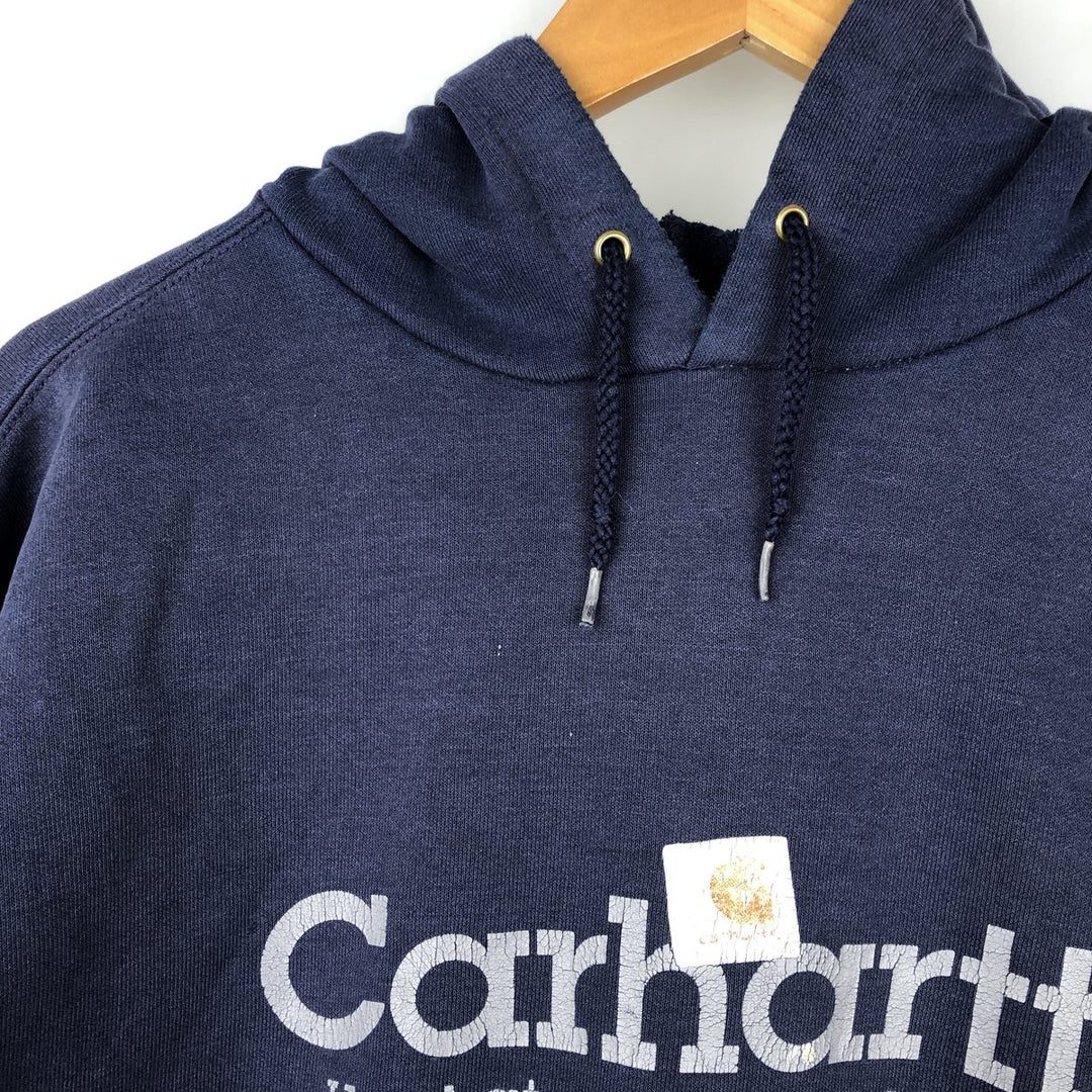 Carhartt Sweat Pullover Hoodie Men's Size L cotton navy blue type Vintage Second Hand