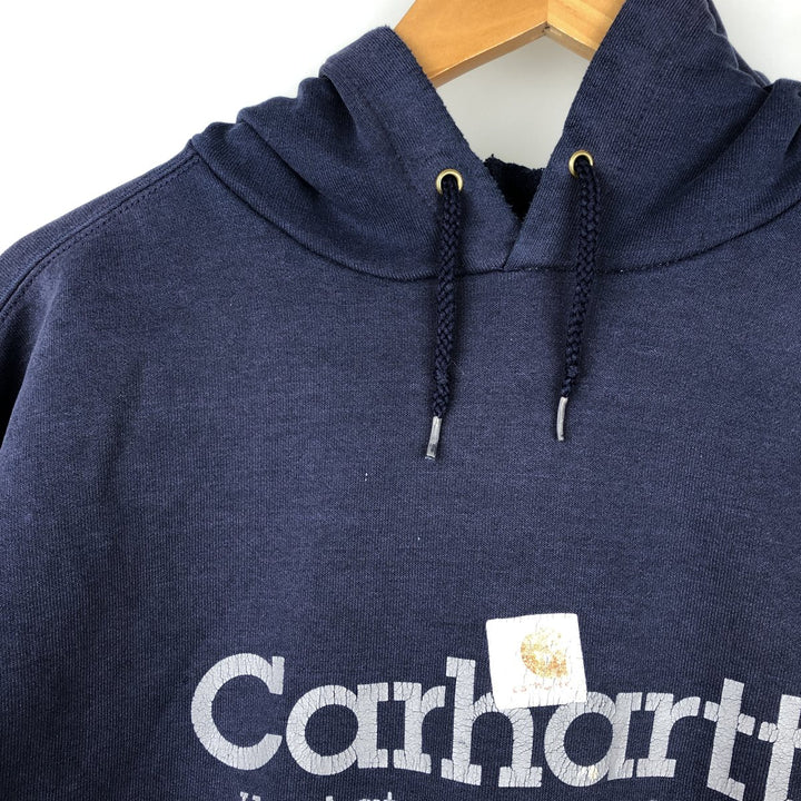 Carhartt Sweat Pullover Hoodie Men's Size L cotton navy blue type Vintage Second Hand