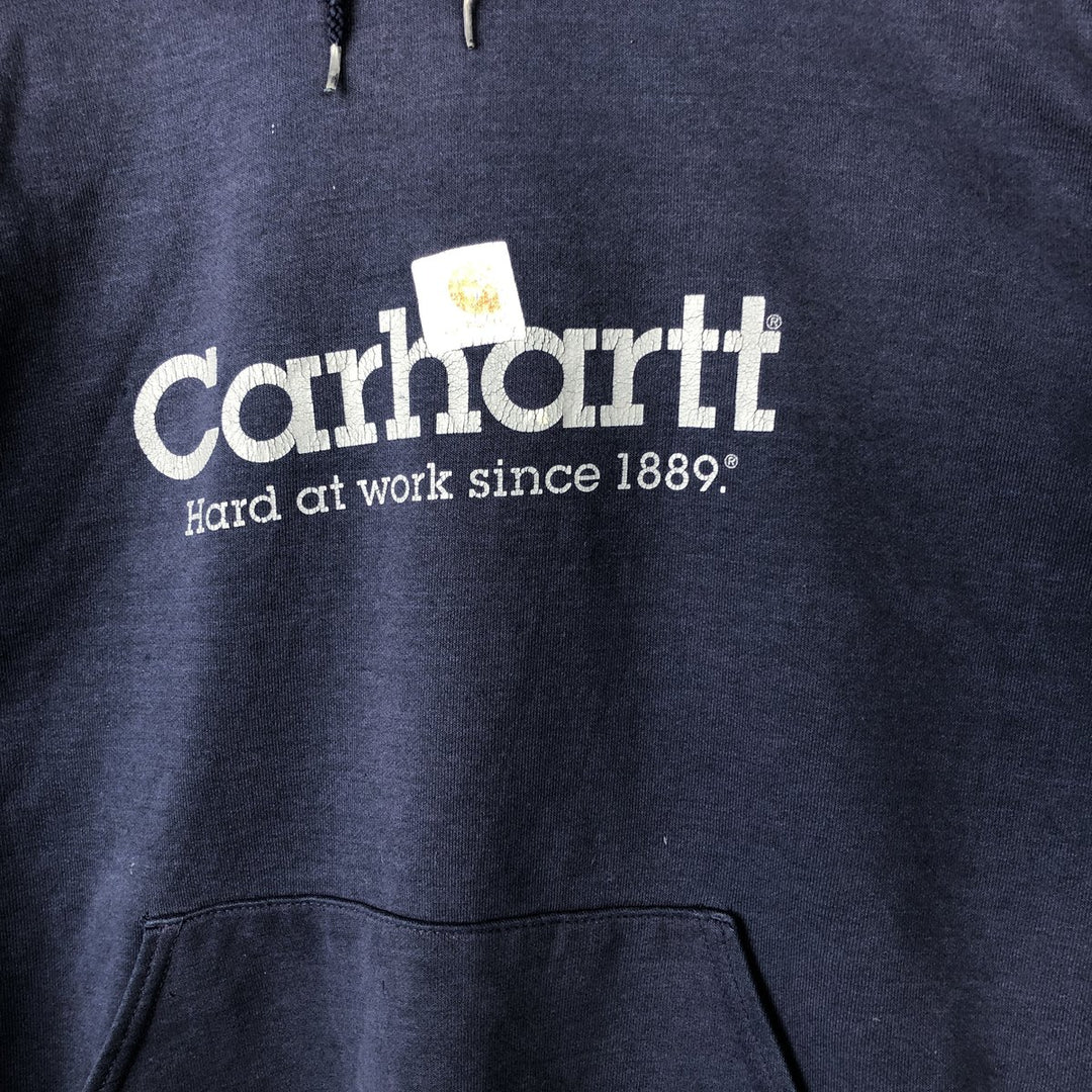 Carhartt Sweat Pullover Hoodie Men's Size L cotton navy blue type Vintage Second Hand