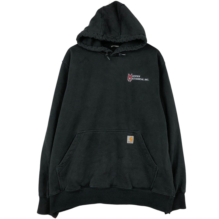 Carhartt Loose Fit Madden Mechanical Inc. Advertising Sweatshirt Pullover Hoodie, Men's Size L cotton black type Vintage Second Hand