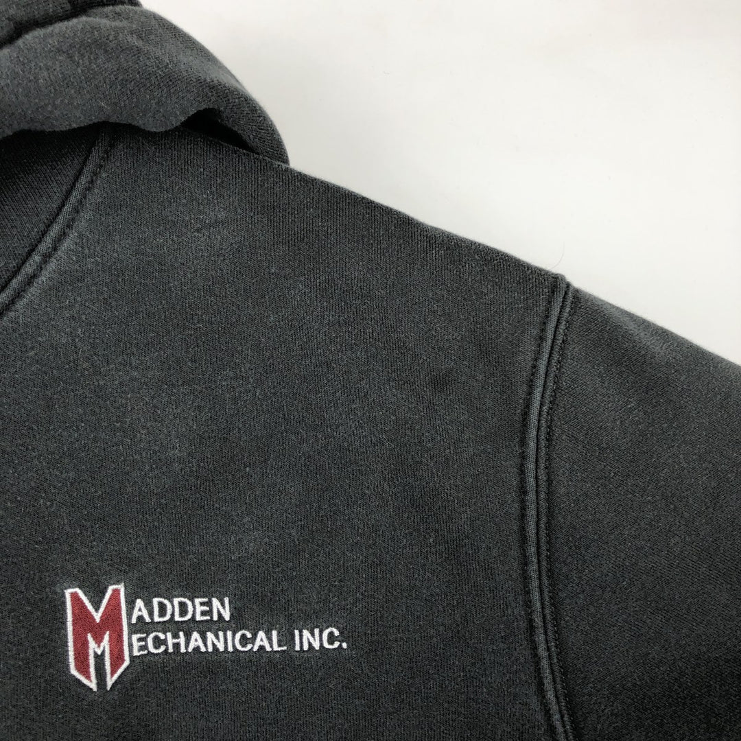 Carhartt Loose Fit Madden Mechanical Inc. Advertising Sweatshirt Pullover Hoodie, Men's Size L cotton black type Vintage Second Hand