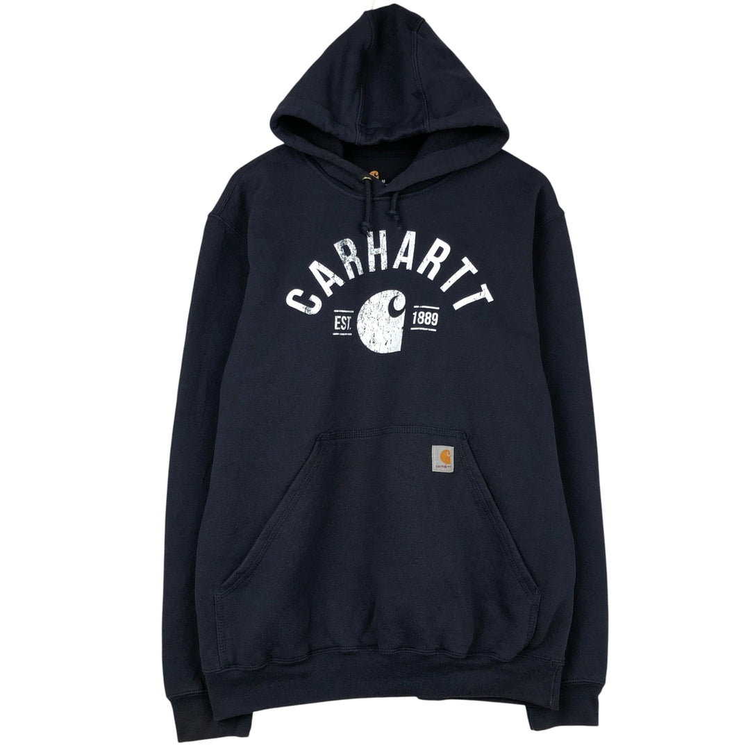 Carhartt ORIGINAL FIT sweatshirt pullover hoodie, men's size M cotton navy blue type Vintage Second Hand