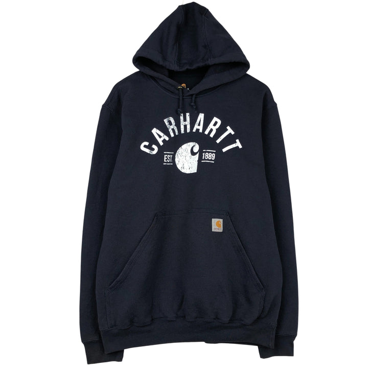 Carhartt ORIGINAL FIT sweatshirt pullover hoodie, men's size M cotton navy blue type Vintage Second Hand