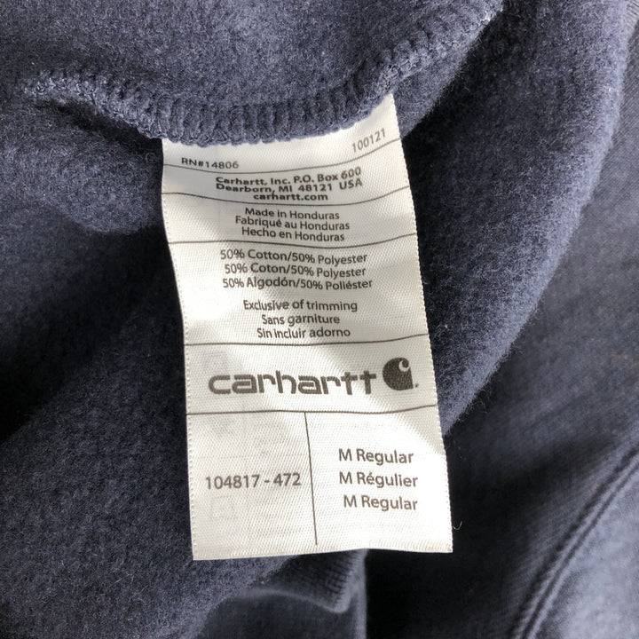 Carhartt ORIGINAL FIT sweatshirt pullover hoodie, men's size M cotton navy blue type Vintage Second Hand