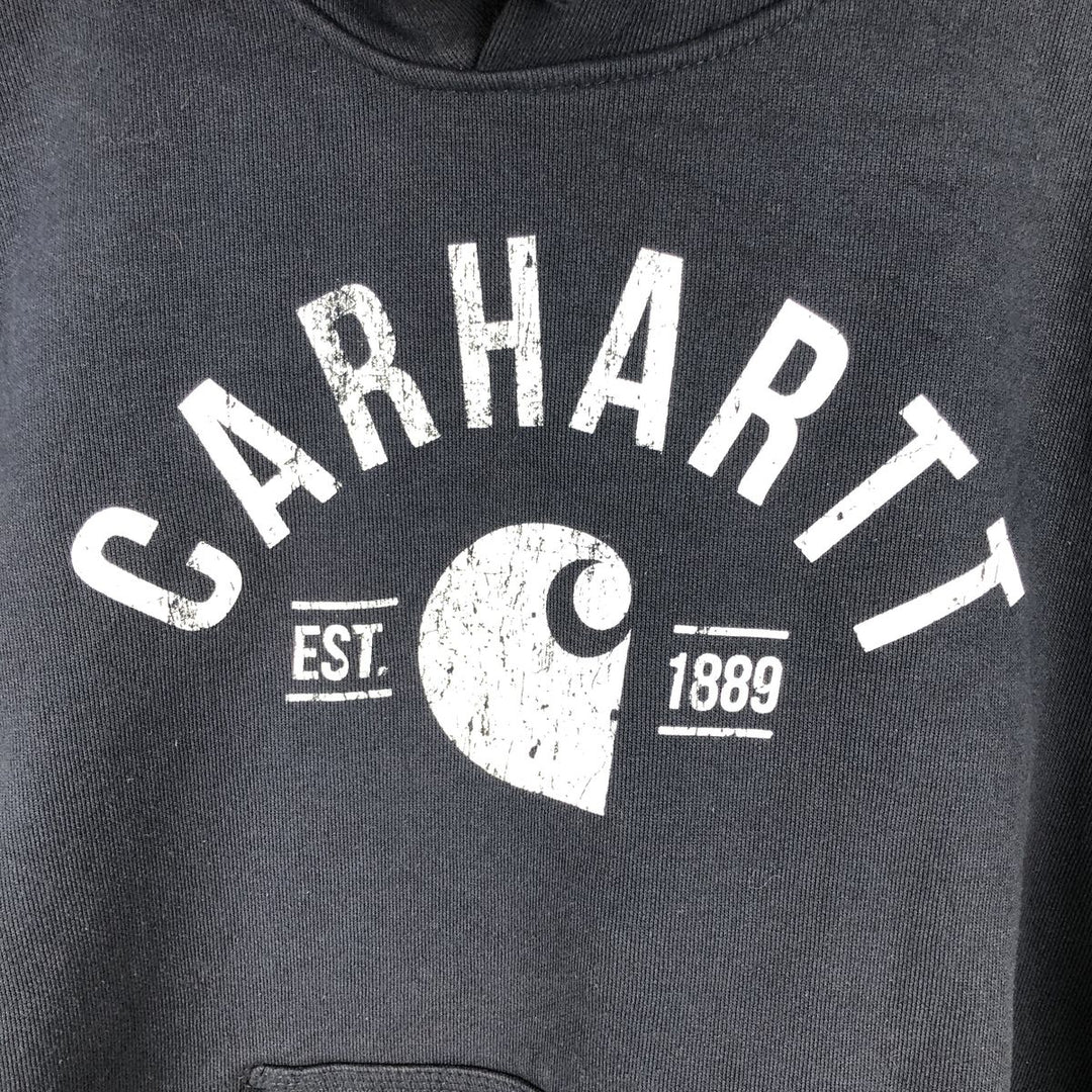 Carhartt ORIGINAL FIT sweatshirt pullover hoodie, men's size M cotton navy blue type Vintage Second Hand