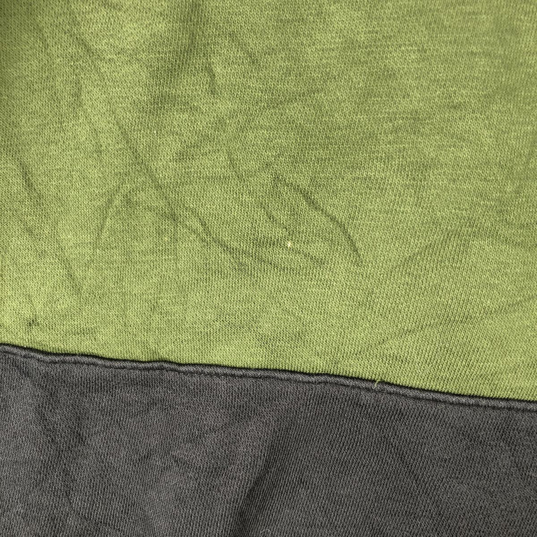 Levi's Relaxed Striped Pattern Half-Button Hoodie, Men's Size L cotton Green type dark green Vintage Second Hand