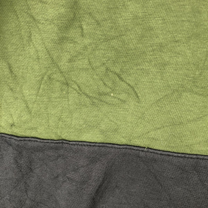 Levi's Relaxed Striped Pattern Half-Button Hoodie, Men's Size L cotton Green type dark green Vintage Second Hand