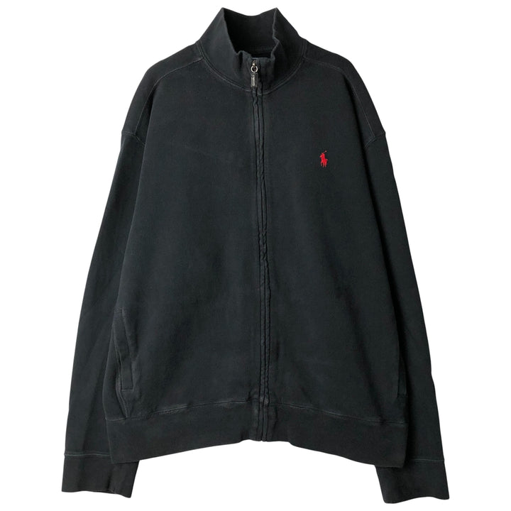 Ralph Lauren POLO by Ralph Lauren high-neck full-zip sweatshirt, men's size XL cotton black type Vintage Second Hand