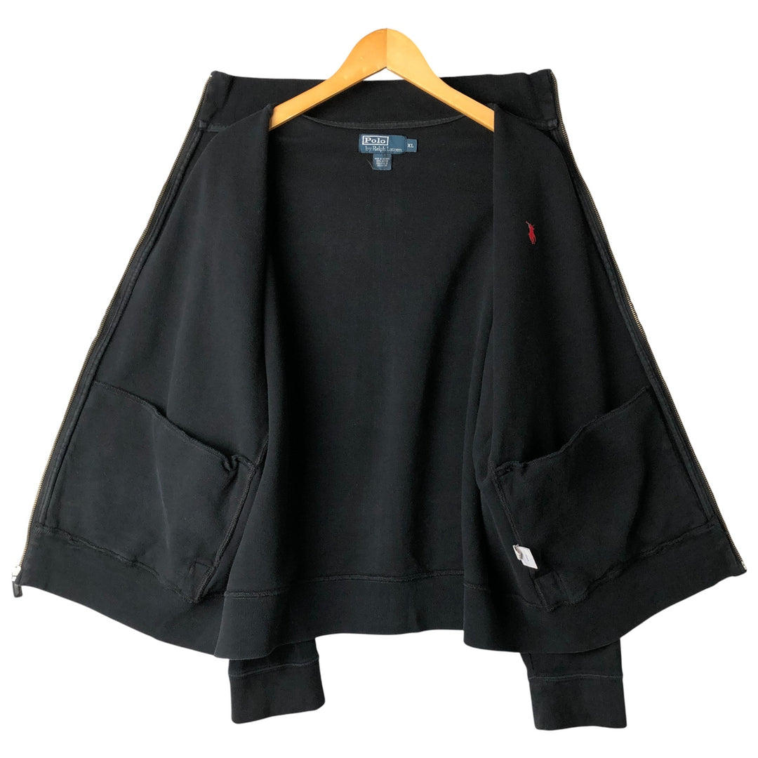 Ralph Lauren POLO by Ralph Lauren high-neck full-zip sweatshirt, men's size XL cotton black type Vintage Second Hand