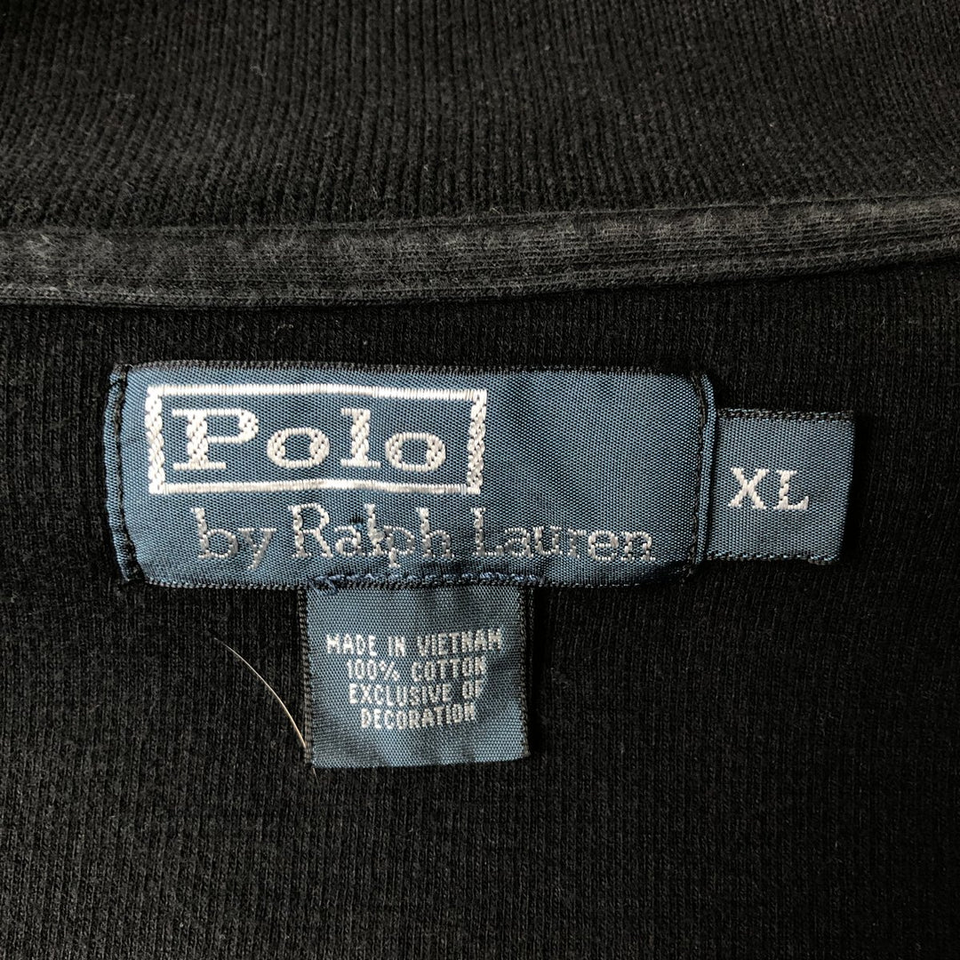 Ralph Lauren POLO by Ralph Lauren high-neck full-zip sweatshirt, men's size XL cotton black type Vintage Second Hand