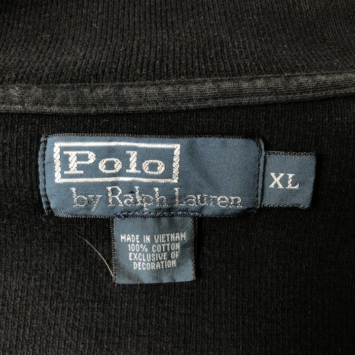 Ralph Lauren POLO by Ralph Lauren high-neck full-zip sweatshirt, men's size XL cotton black type Vintage Second Hand