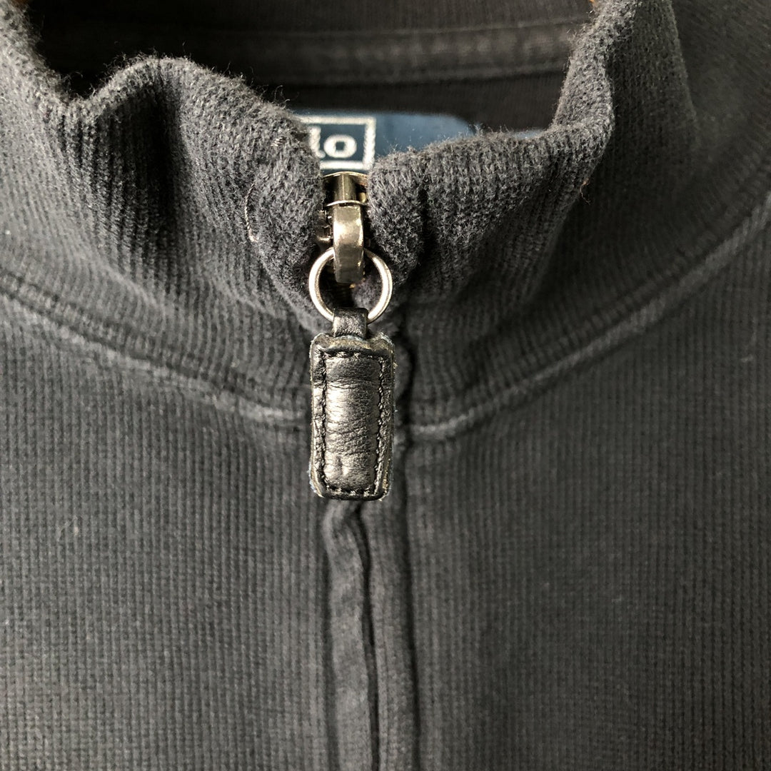 Ralph Lauren POLO by Ralph Lauren high-neck full-zip sweatshirt, men's size XL cotton black type Vintage Second Hand