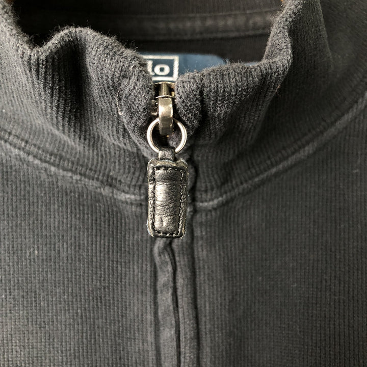 Ralph Lauren POLO by Ralph Lauren high-neck full-zip sweatshirt, men's size XL cotton black type Vintage Second Hand