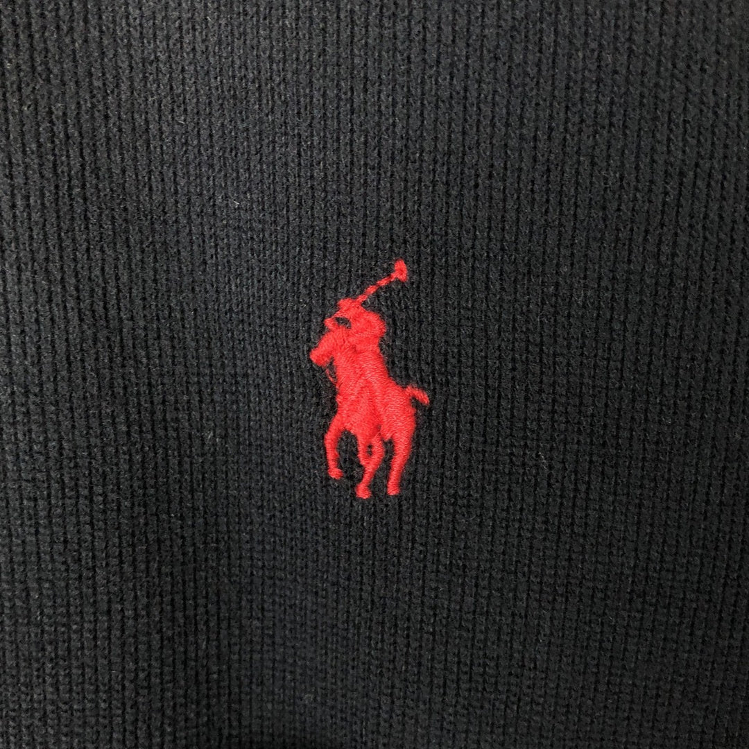 Ralph Lauren POLO by Ralph Lauren high-neck full-zip sweatshirt, men's size XL cotton black type Vintage Second Hand