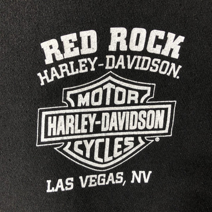 Harley-Davidson Skull Pattern Full-Zip Hoodie, Men's Size L cotton black type Vintage Second Hand