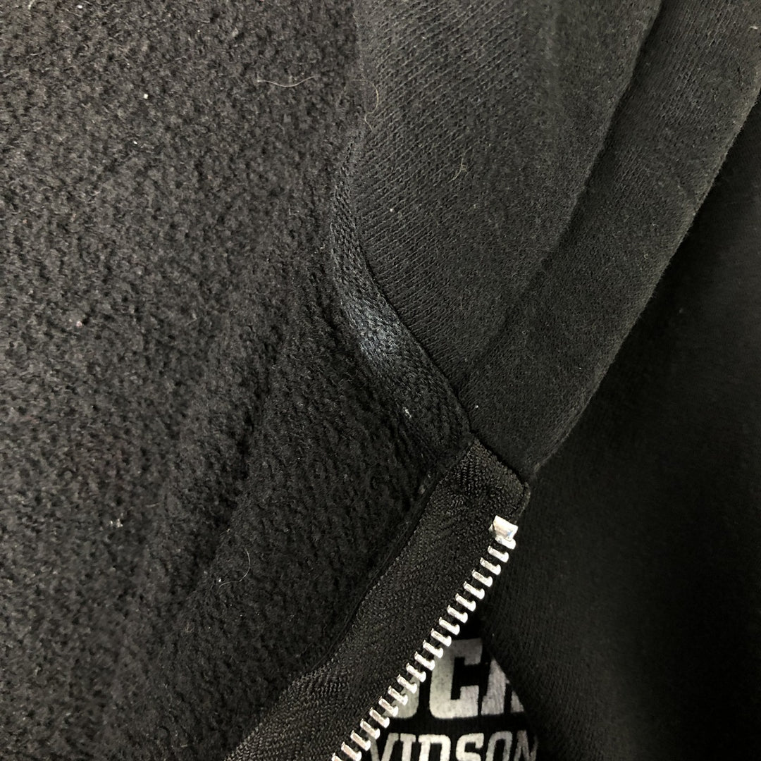 Harley-Davidson Skull Pattern Full-Zip Hoodie, Men's Size L cotton black type Vintage Second Hand