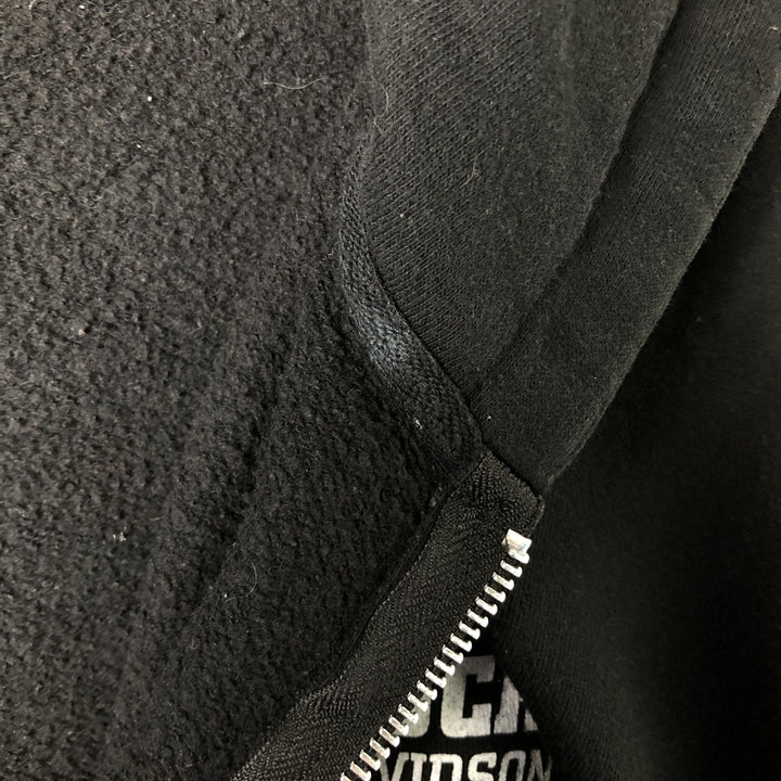 Harley-Davidson Skull Pattern Full-Zip Hoodie, Men's Size L cotton black type Vintage Second Hand