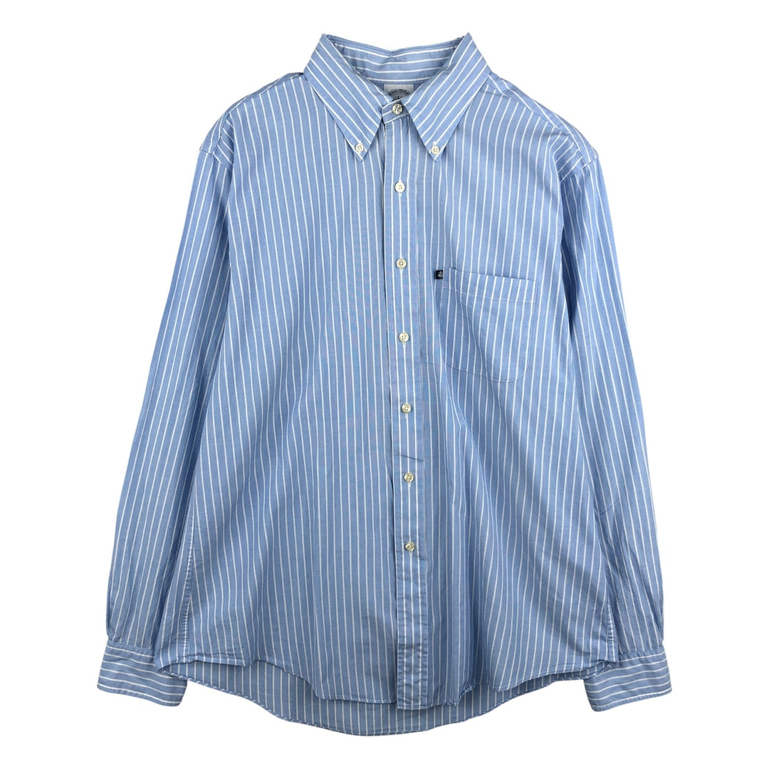 Brooks Brothers 346 Slim Fit Long Sleeve Button-Down Striped Shirt, Men's Size L cotton Blue type light blue Vintage Second Hand