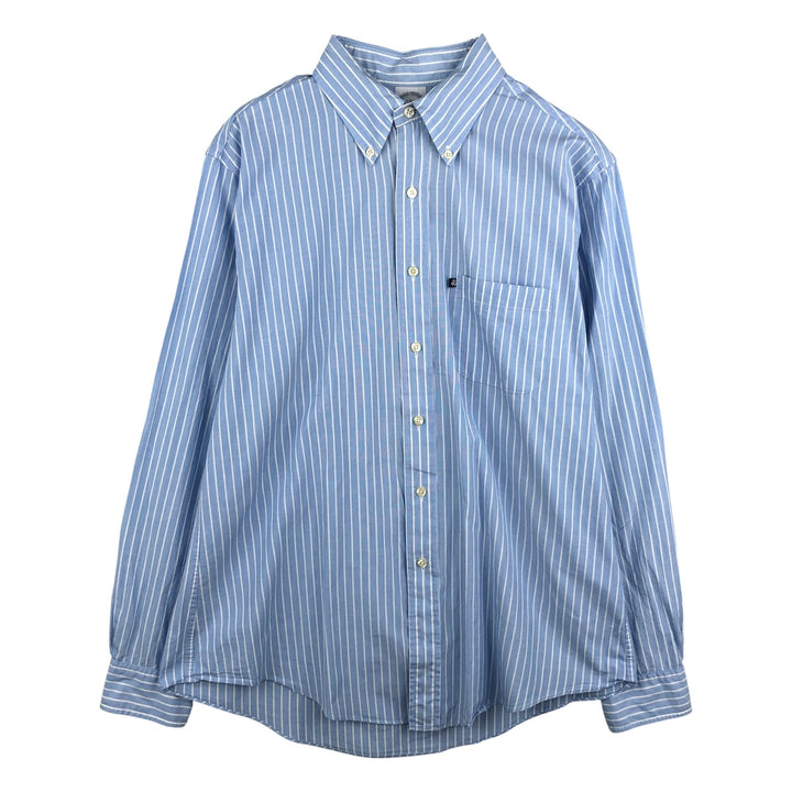 Brooks Brothers 346 Slim Fit Long Sleeve Button-Down Striped Shirt, Men's Size L cotton Blue type light blue Vintage Second Hand