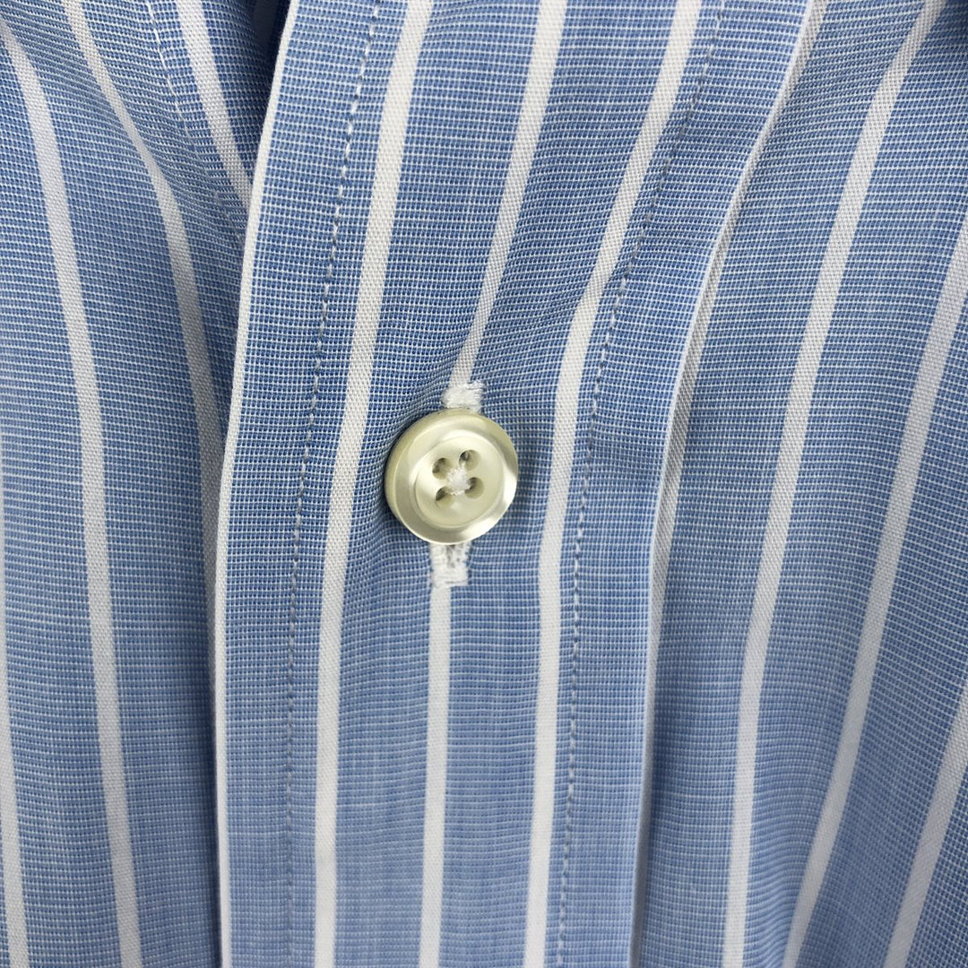 Brooks Brothers 346 Slim Fit Long Sleeve Button-Down Striped Shirt, Men's Size L cotton Blue type light blue Vintage Second Hand