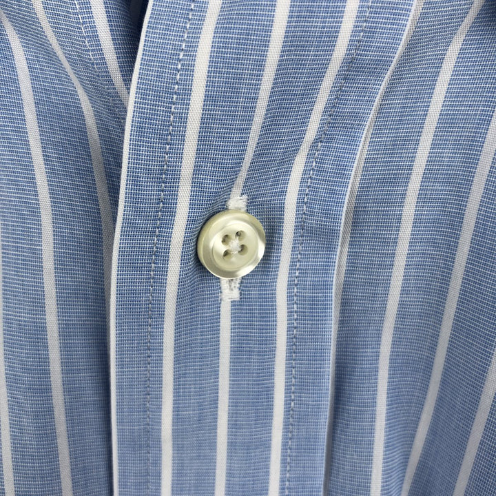 Brooks Brothers 346 Slim Fit Long Sleeve Button-Down Striped Shirt, Men's Size L cotton Blue type light blue Vintage Second Hand