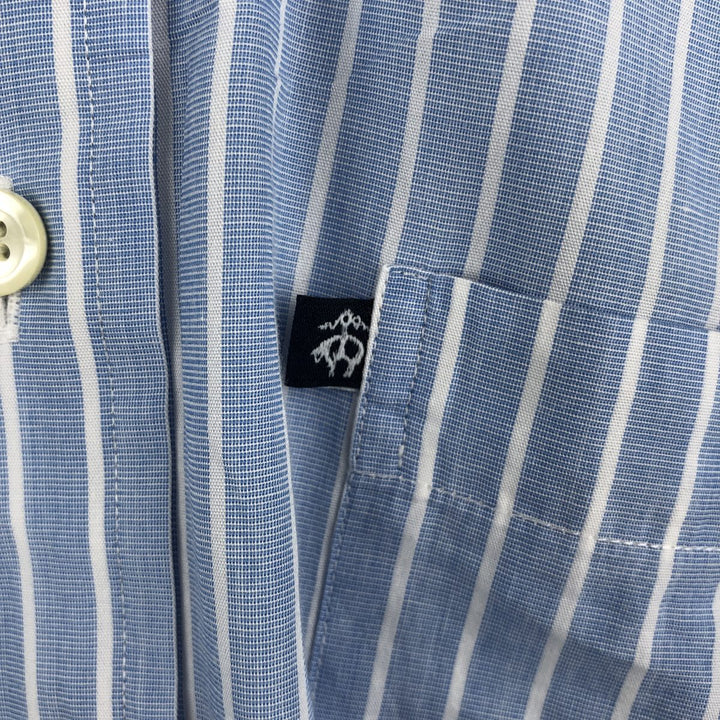 Brooks Brothers 346 Slim Fit Long Sleeve Button-Down Striped Shirt, Men's Size L cotton Blue type light blue Vintage Second Hand