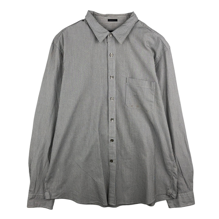 DKNY REFINED FIT Long Sleeve Cotton Striped Shirt, Men's XL cotton white type Vintage Second Hand