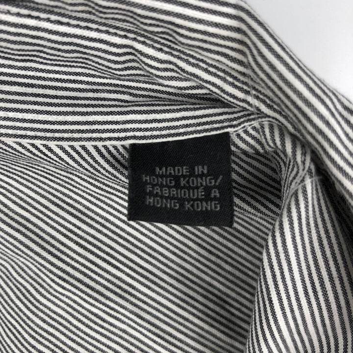 DKNY REFINED FIT Long Sleeve Cotton Striped Shirt, Men's XL cotton white type Vintage Second Hand