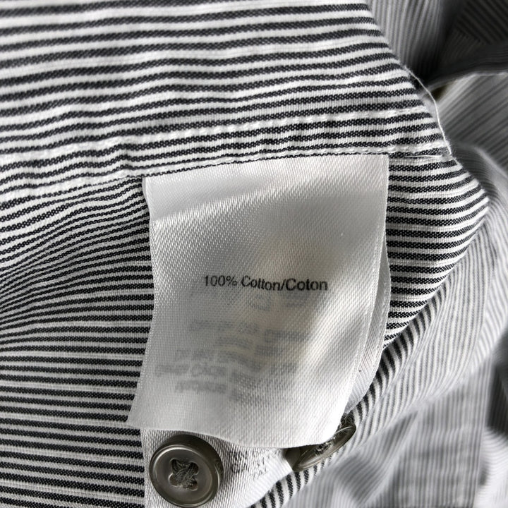 DKNY REFINED FIT Long Sleeve Cotton Striped Shirt, Men's XL cotton white type Vintage Second Hand