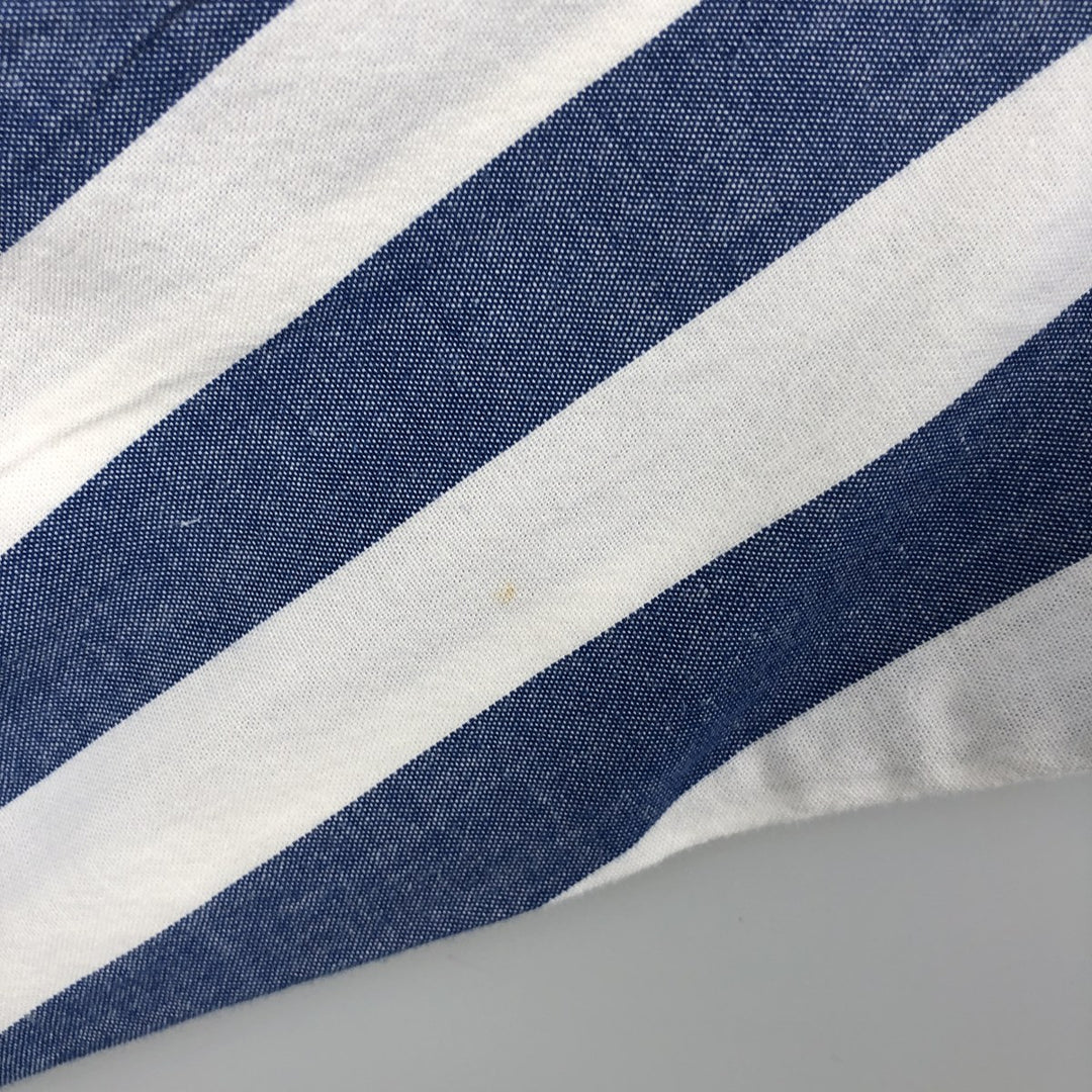 Vintage 1990'S Eddie Bauer long-sleeved button-down striped shirt with black tag, size M, men's cotton white type Vintage Second Hand