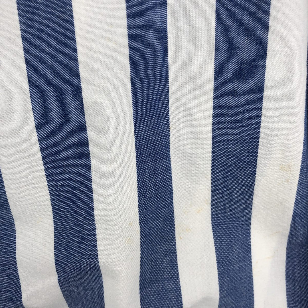 Vintage 1990'S Eddie Bauer long-sleeved button-down striped shirt with black tag, size M, men's cotton white type Vintage Second Hand