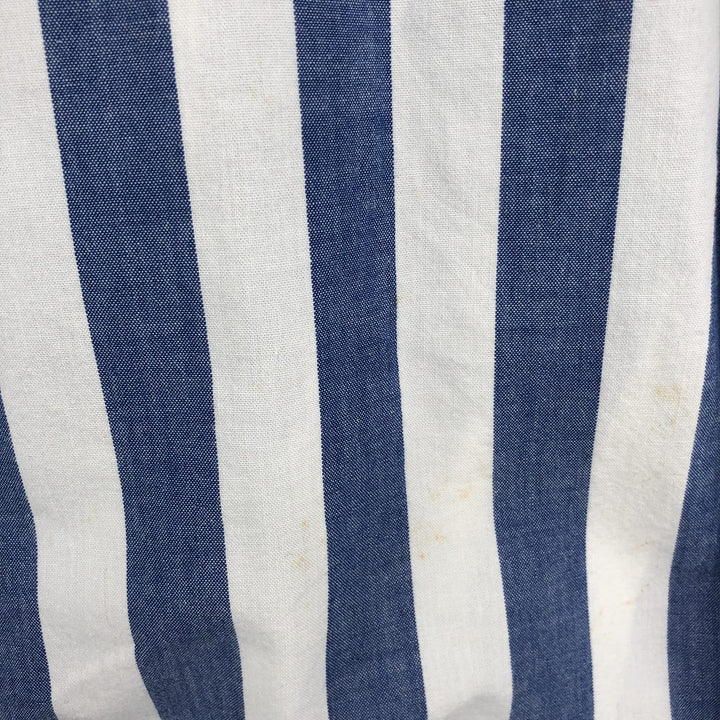Vintage 1990'S Eddie Bauer long-sleeved button-down striped shirt with black tag, size M, men's cotton white type Vintage Second Hand