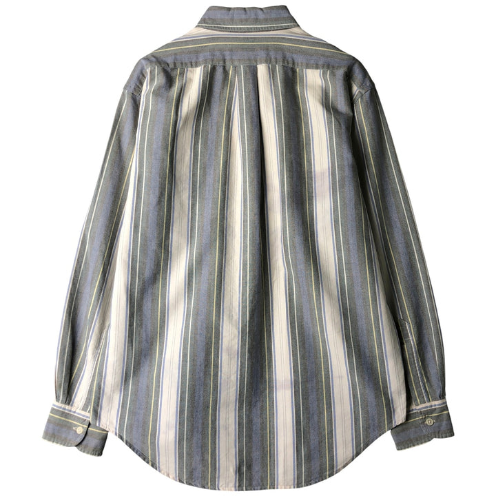 Vintage 80s-90'S LLBean Multi-Stripe Long Sleeve Button-Down Striped Shirt, Men's Size Medium cotton ivory Vintage Second Hand