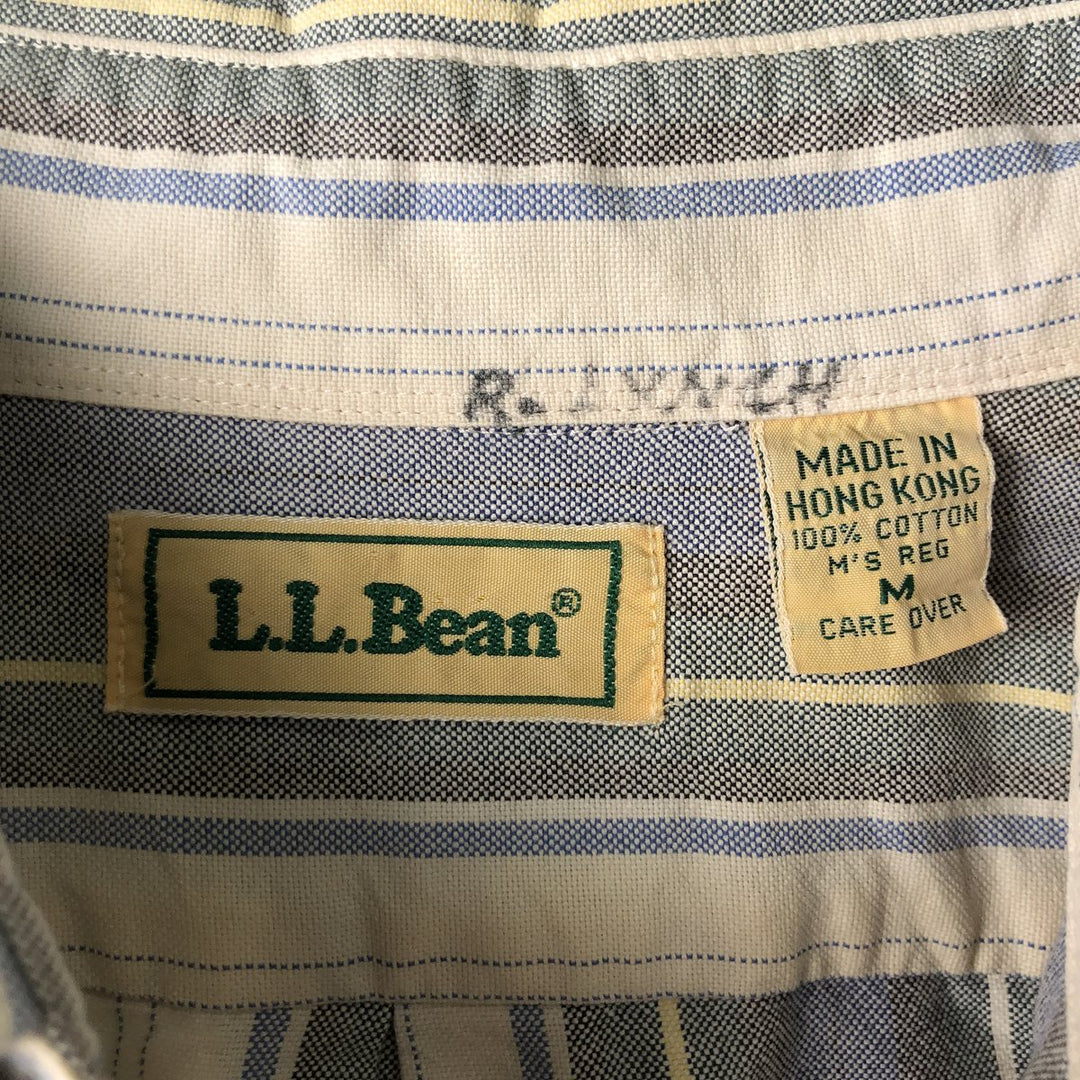 Vintage 80s-90'S LLBean Multi-Stripe Long Sleeve Button-Down Striped Shirt, Men's Size Medium cotton ivory Vintage Second Hand