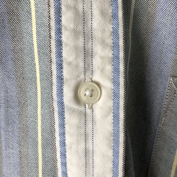 Vintage 80s-90'S LLBean Multi-Stripe Long Sleeve Button-Down Striped Shirt, Men's Size Medium cotton ivory Vintage Second Hand