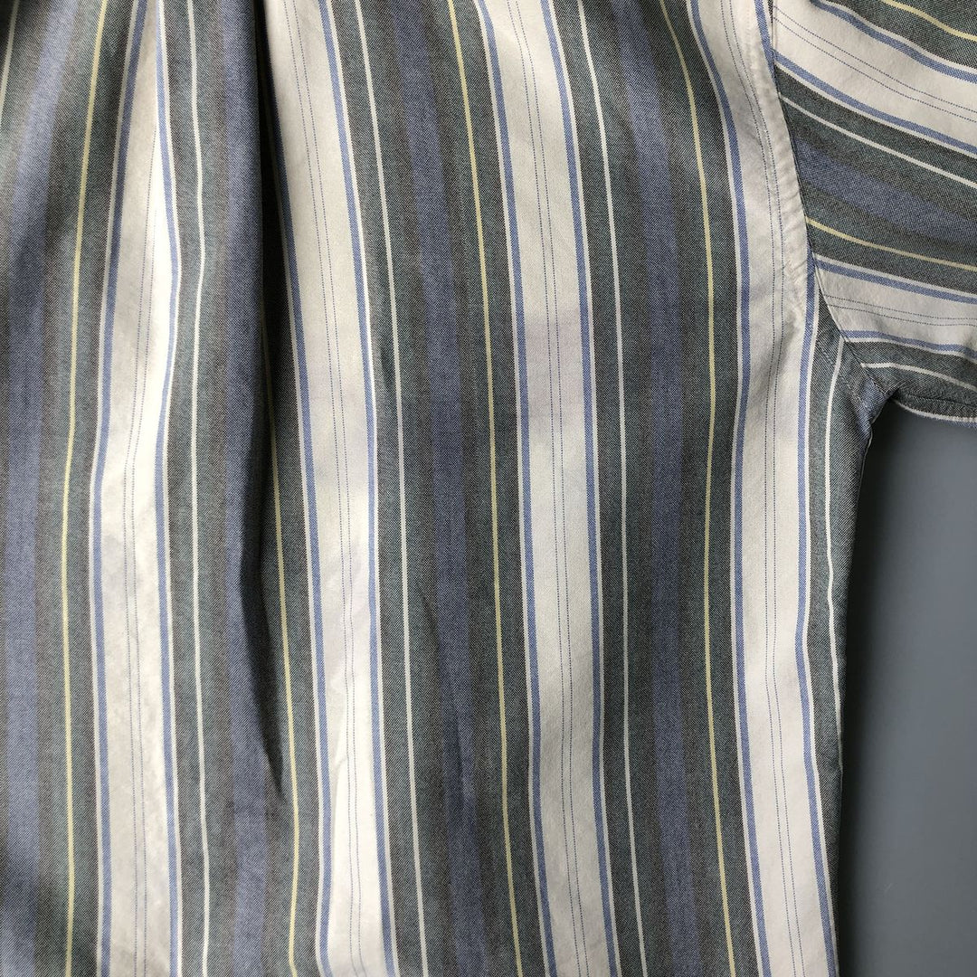 Vintage 80s-90'S LLBean Multi-Stripe Long Sleeve Button-Down Striped Shirt, Men's Size Medium cotton ivory Vintage Second Hand