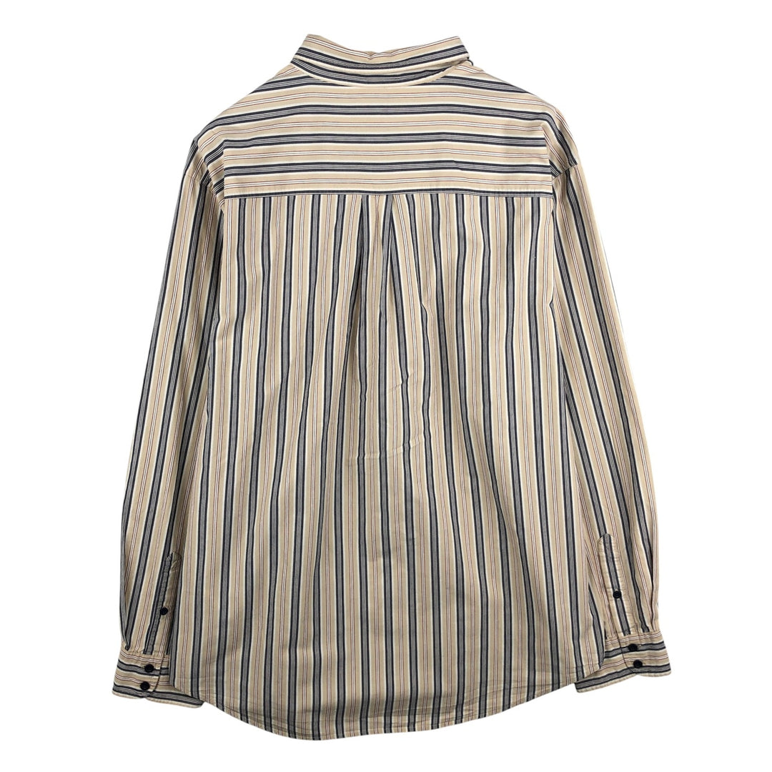 2000'S Timberland Multi-Stripe Long Sleeve Striped Shirt, Men's XXL cotton Beige type Vintage Second Hand