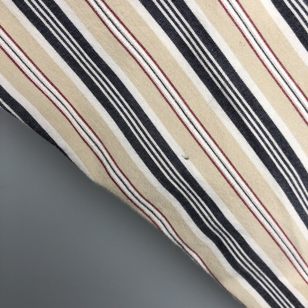 2000'S Timberland Multi-Stripe Long Sleeve Striped Shirt, Men's XXL cotton Beige type Vintage Second Hand