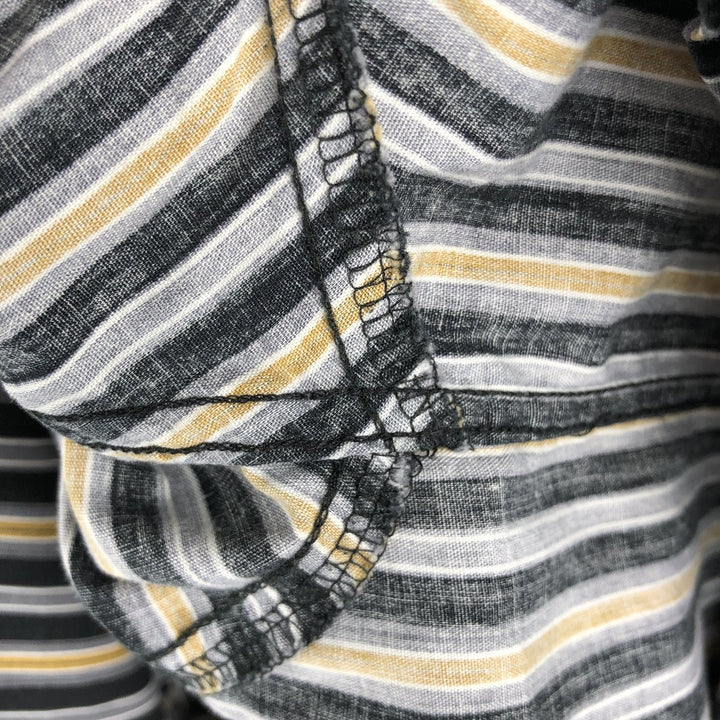 90'S GAP Vintage Stand Collar Long Sleeve Cotton Striped Shirt, Men's XL cotton black type Vintage Second Hand