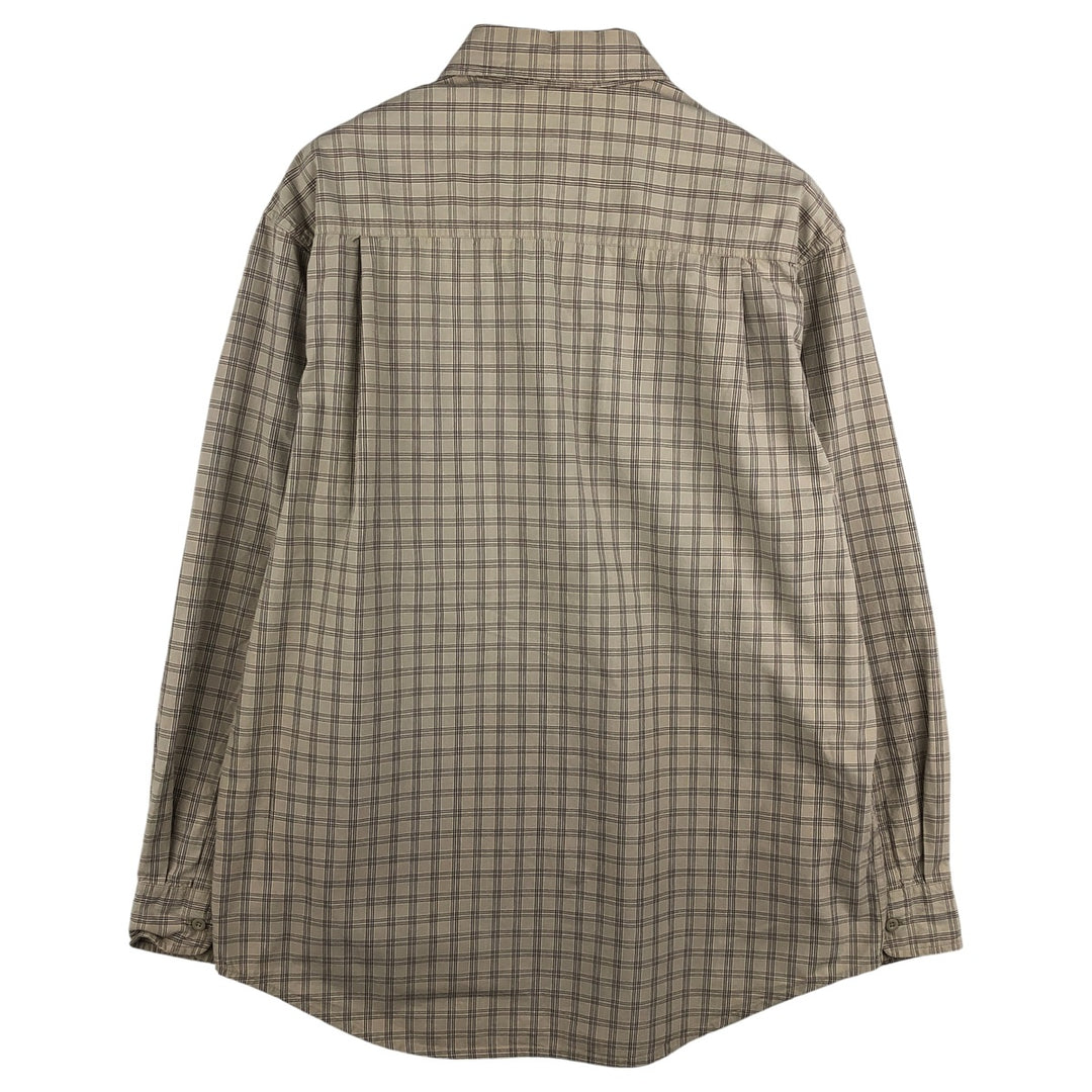 Vintage 90s-00'S Timberland long-sleeved button-down check shirt, men's size M cotton Beige type Vintage Second Hand