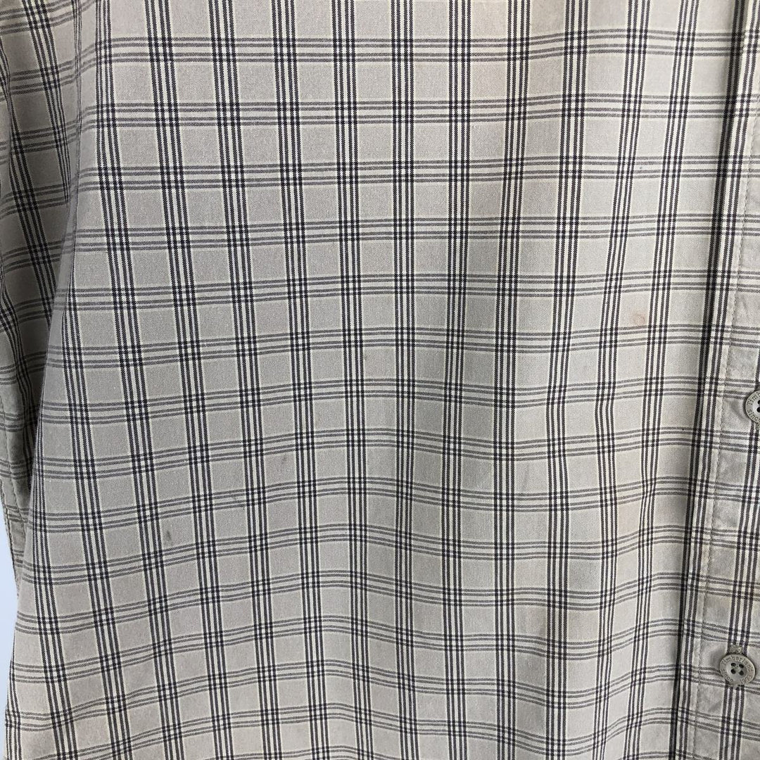 Vintage 90s-00'S Timberland long-sleeved button-down check shirt, men's size M cotton Beige type Vintage Second Hand