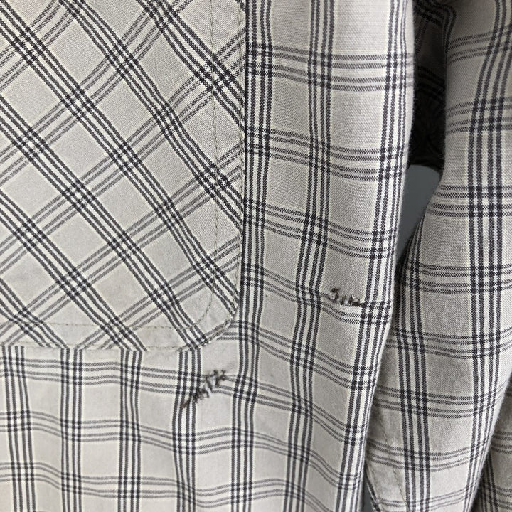 Vintage 90s-00'S Timberland long-sleeved button-down check shirt, men's size M cotton Beige type Vintage Second Hand