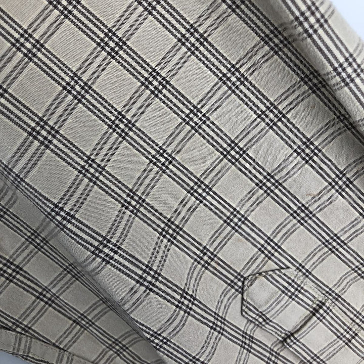 Vintage 90s-00'S Timberland long-sleeved button-down check shirt, men's size M cotton Beige type Vintage Second Hand