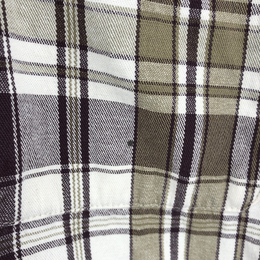 Vintage 90'S Eddie Bauer long-sleeved button-down heavy flannel check shirt, made in the USA, men's size XL cotton Purple type red-purple Vintage Second Hand