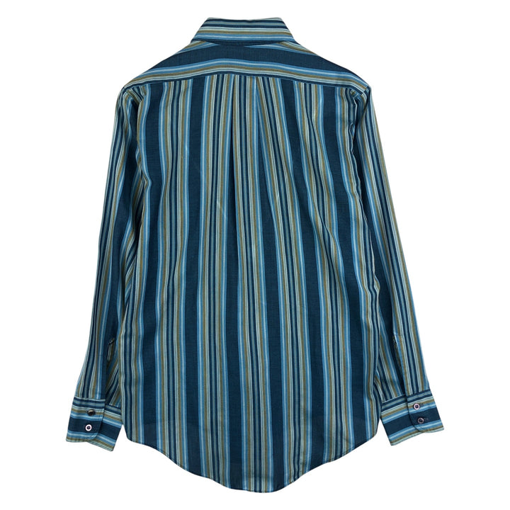 Vintage 1960'S Towncraft PENN-PREST multi-stripe long-sleeved striped shirt, men's size M unclear Navy blue Vintage Second Hand