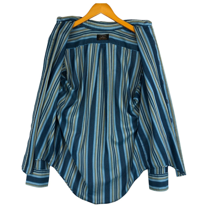 Vintage 1960'S Towncraft PENN-PREST multi-stripe long-sleeved striped shirt, men's size M unclear Navy blue Vintage Second Hand