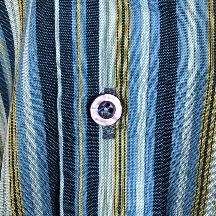 Vintage 1960'S Towncraft PENN-PREST multi-stripe long-sleeved striped shirt, men's size M unclear Navy blue Vintage Second Hand