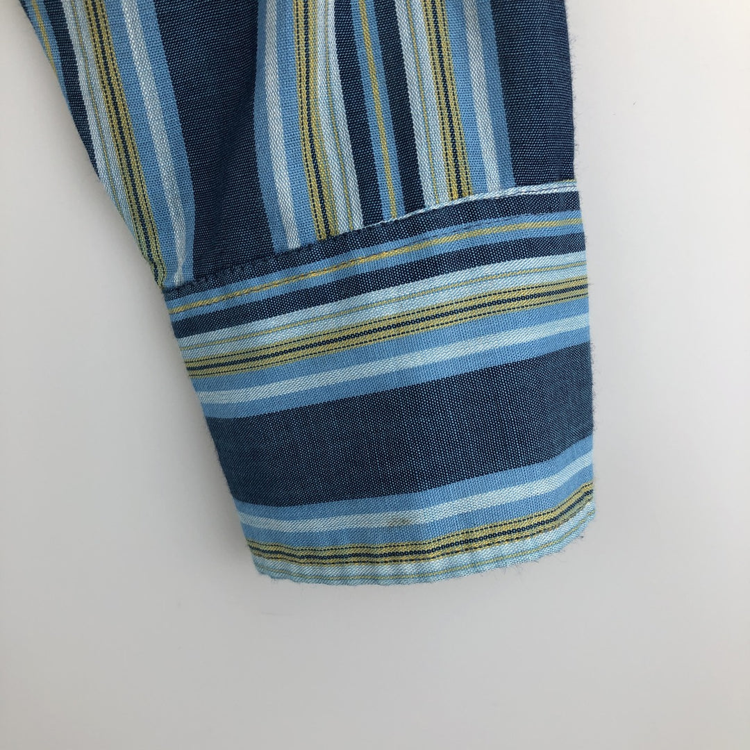 Vintage 1960'S Towncraft PENN-PREST multi-stripe long-sleeved striped shirt, men's size M unclear Navy blue Vintage Second Hand