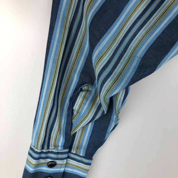 Vintage 1960'S Towncraft PENN-PREST multi-stripe long-sleeved striped shirt, men's size M unclear Navy blue Vintage Second Hand