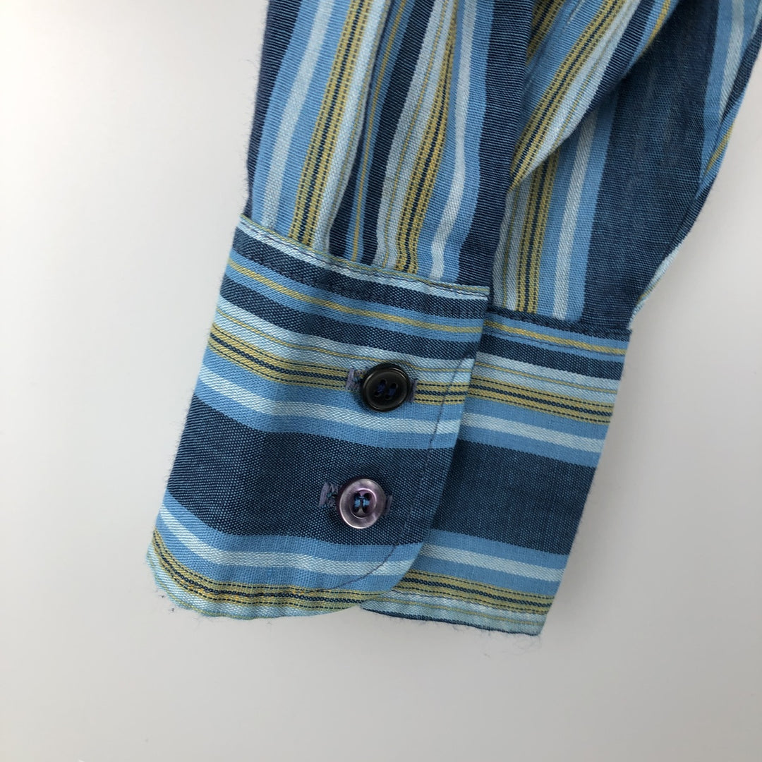 Vintage 1960'S Towncraft PENN-PREST multi-stripe long-sleeved striped shirt, men's size M unclear Navy blue Vintage Second Hand